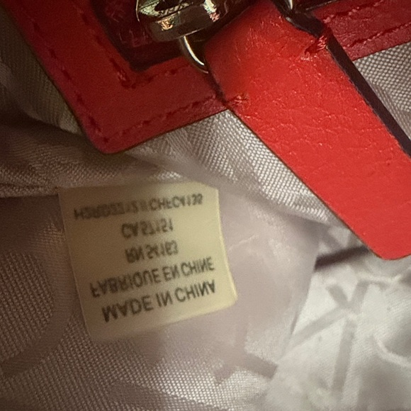 Calvin Klein Tan Monogram Bag with Red Trim - Picture 12 of 13